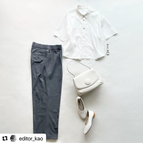 @editor_kao パールボタンショートシャツ